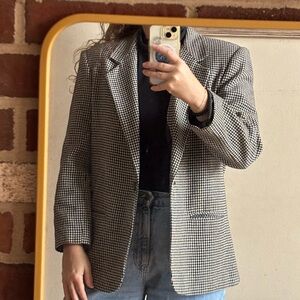Vintage Woolblend Houndstooth Blazer